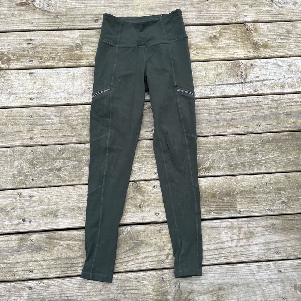 ** Athleta Metro High Riser drifter Tights Olive Green Leggings XS